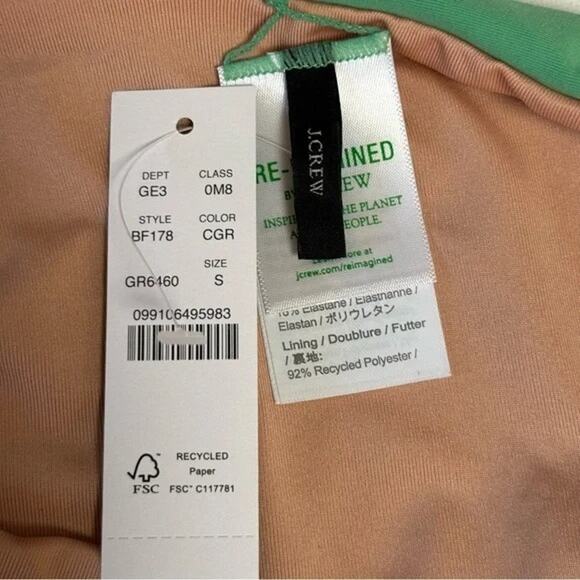 NWT J. Crew Classic High Rise Cheeky High Leg Cut Bikini Swim Bottom S Green - Picture 9 of 15